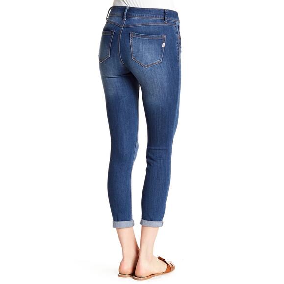 1822 Denim Adrianna Skinny Cropped Jeans 8 Dark Wash Slim Fit Mid Rise Stretch - Picture 2 of 11